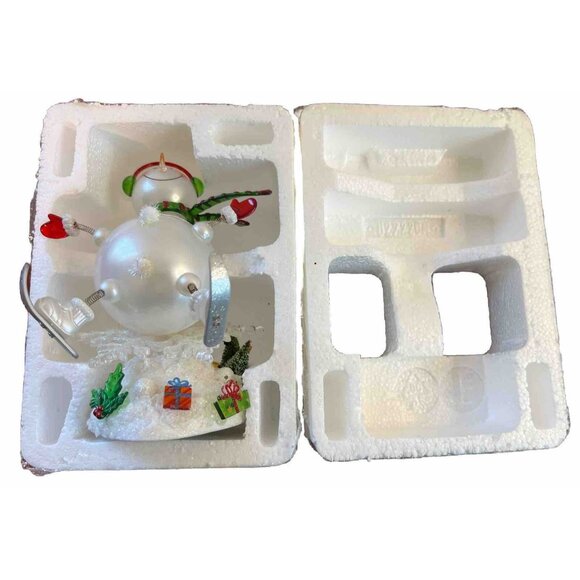 JC Penney Home Collection 7" Lighted Acrylic SKIING SNOWMAN in Box TESTED WORKS - Picture 11 of 14